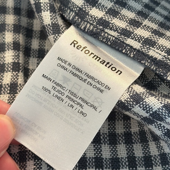 Reformation Baker Linen Skirt SZ 12 - Picture 5 of 5